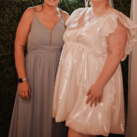 ARULA White Ruffle Sleeve Mini Dress - Picture 2 of 6